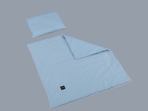 Quilt + Pillow silver dots dark blue.jpg